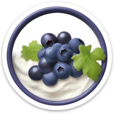 yoghurt bowl with grapes and blueberries sticker
