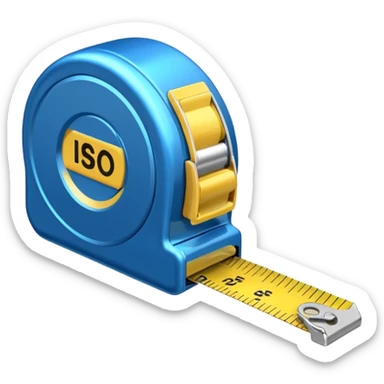 blue tape measure sticker