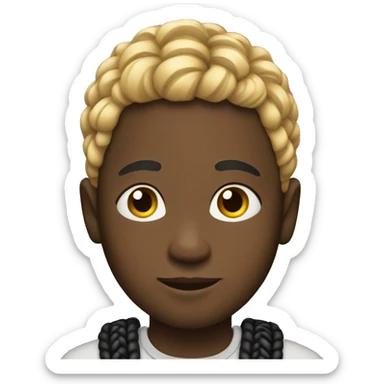 Black boy with blonde and black braids  sticker