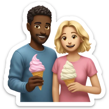 Susu and Jamal Eating ice cream in lebanon sticker