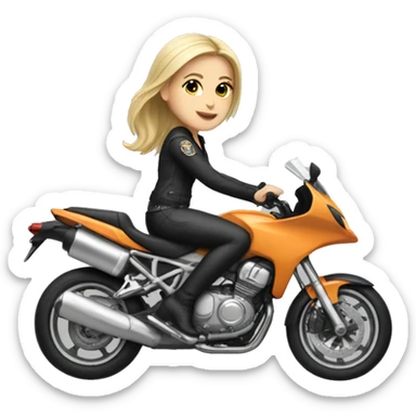 White girl riding sports motorcycle  sticker