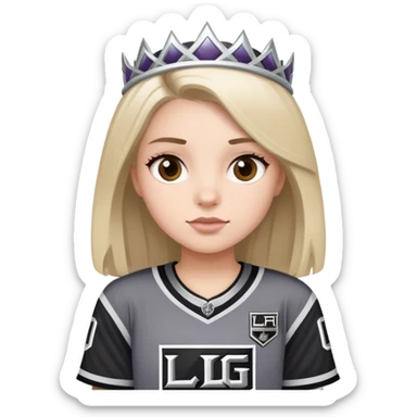Girl wearing an LA Kings Jersey  sticker