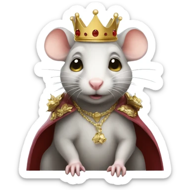 Cute rat fem with crown  sticker