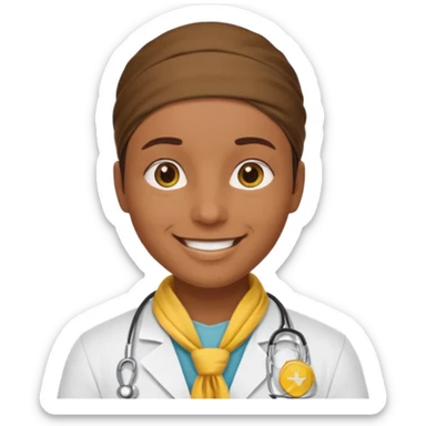 doctor with yellow bandanna sticker