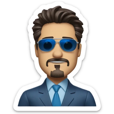 Tony stark with blue teinted sunglass sticker