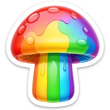 gummy neon rainbow melting mushroom  sticker