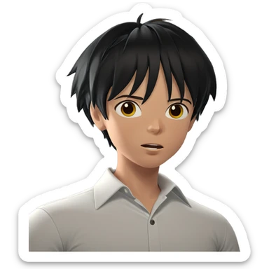 boy in white shirt indoors sticker