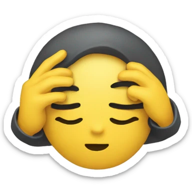 Hands in head circular yellow emoji sticker