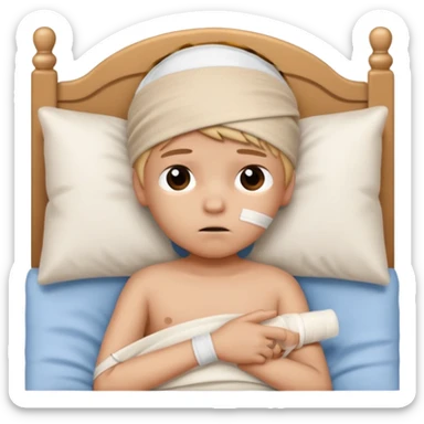 no se cayó se golpeó la cabeza mamá llamo al doctor ye le doctor dijo no más monos saita em la cama sticker