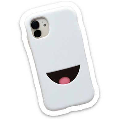Generate a phone case emoji for an iPhone with a square cutout in the top left corner to show the camera and the phone case is made of silicon and it is white and THE PHONE IS NOT INCLUDED JUST THE CASE sticker