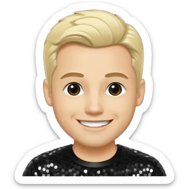 David Silveria from Korn with blonde hair, light skin, black sequin outfit sticker