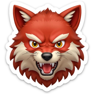 angry red wolf sticker