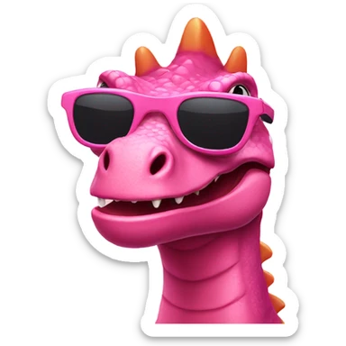 Pink Dinosaur wearing sunglasses  sticker