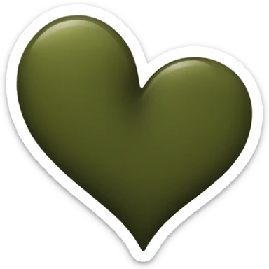 heart-deep-olive-and-black-color sticker