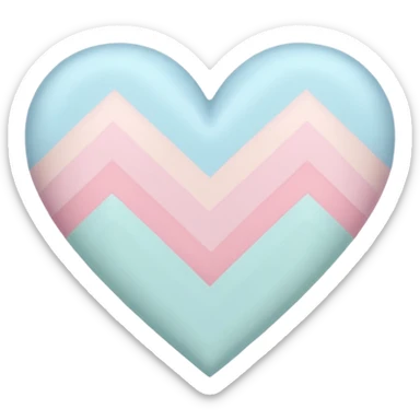 pastel heart with a gentle pastel chevron pattern sticker