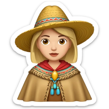 woman with pancho sticker