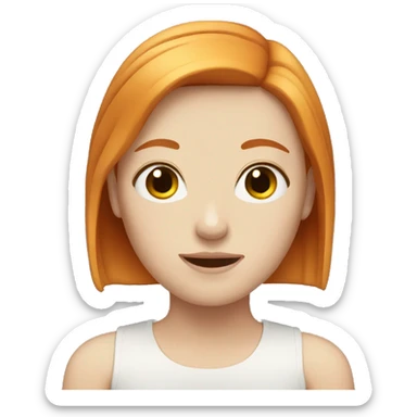 pale girl with ginger hair sticker