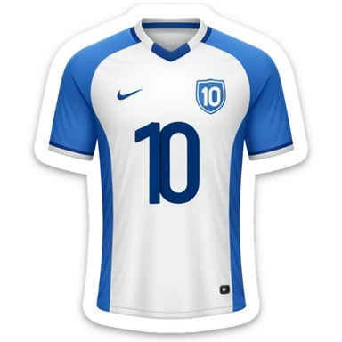 Blue soccer jersey with white details, number 10 on the back sticker