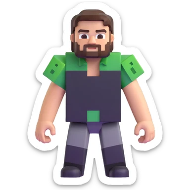 Jack Black as a Minecraft character sticker