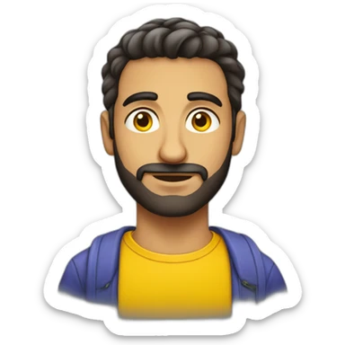 Armenian guy with a yellow T-shirt sticker