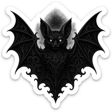 goth black bat sticker