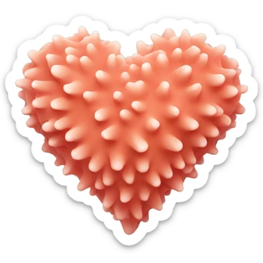 coral color heart shape sticker