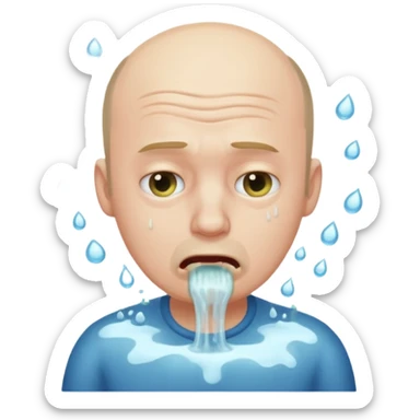 idiot balding vomiting sticker