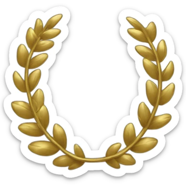 golden laurel wreath with dollar symbols sticker