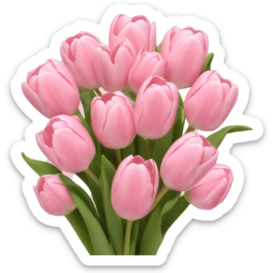 Baby pink tulips bouquet sticker