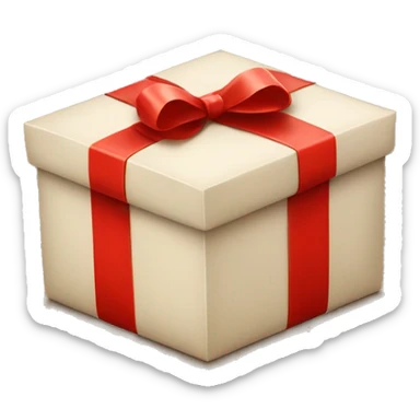 gift box with red bow with smile sticker