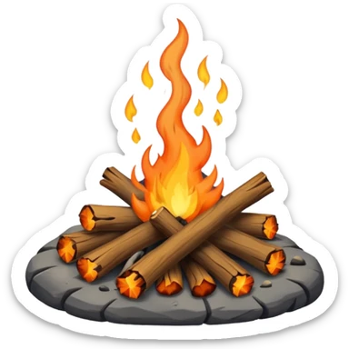 Campfire smoking many  sticker