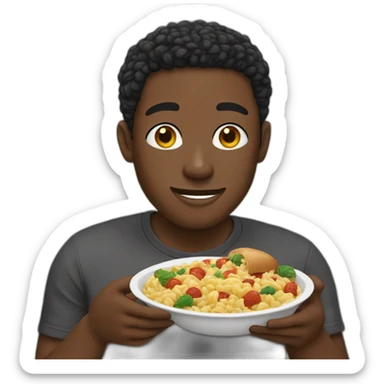 Black guy eating his favorite food sticker