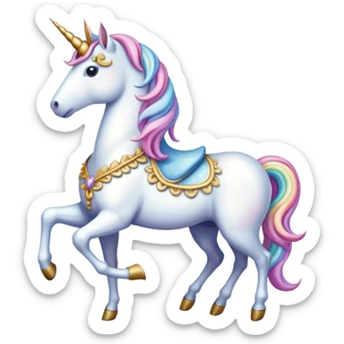A victorian times unicorn sticker