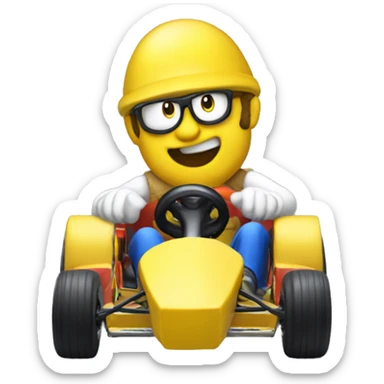 Banana driving a kart from Mario kart sticker