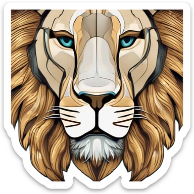Un lion avac des œil verre sticker