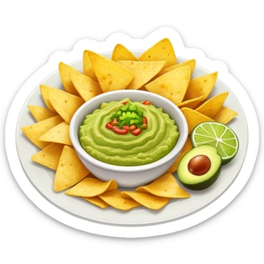 Plate of chips with guacamole  sticker