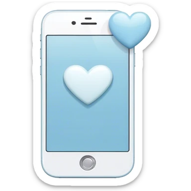 pastel blue cell phone with white heart sticker