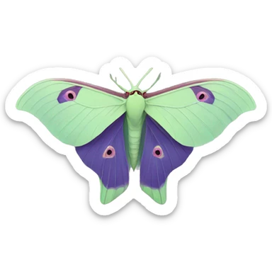 Purple luna moth sticker