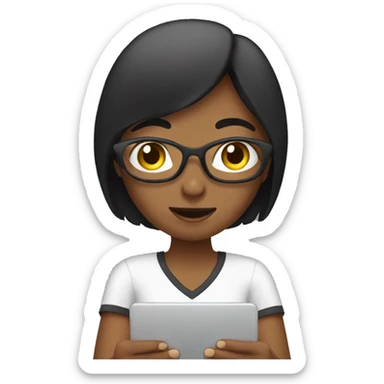 Girl editing a video sticker