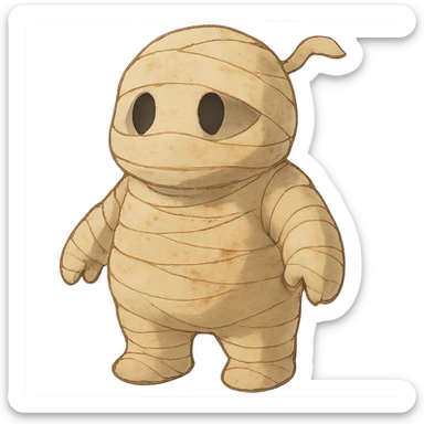 mummy character with soft colors sticker