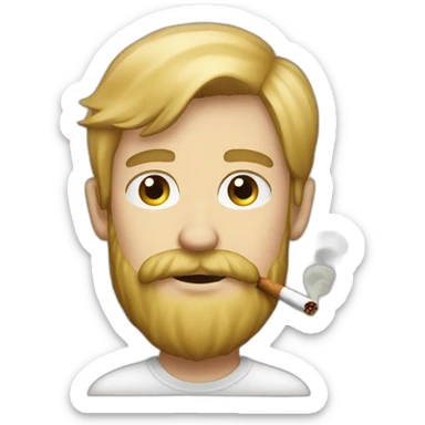 Blond man bearded smoking hazelnut sticker