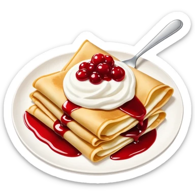 scandinavian crepes with jam and sour cream sticker