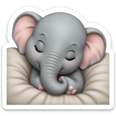 meme-worthy-cute-sleeping-baby-elephant-portrait-emoji,-head-resting-peacefully-with-a-contented-smile,-showcasing-a-delightfully-tiny-build-and-a-luxuriously-soft-gray-hide,-eyes-shut-in-a-serene,-restful-nap,-simplified sticker