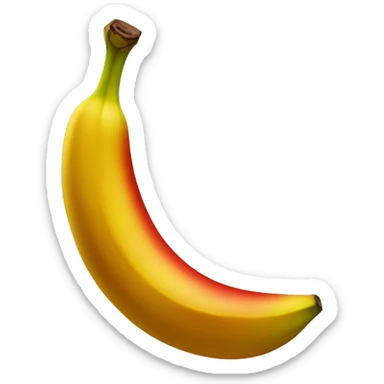 a yellowish red banana  sticker