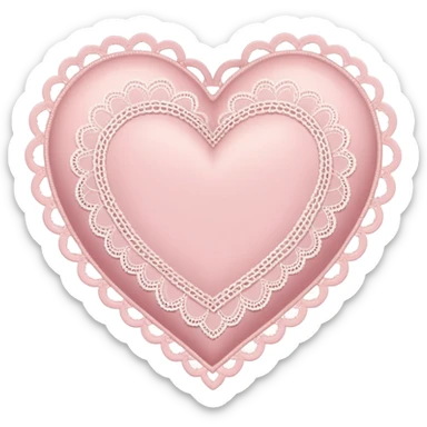 vintage heart with lace edges, soft pink sticker