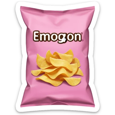 Pink bag of potato chips sticker
