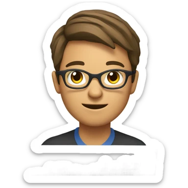 young English teacher working online at home sticker