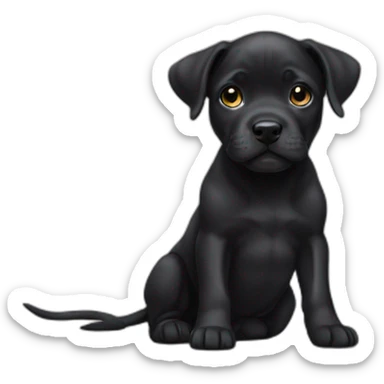 black staffordshire puppy sticker