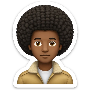 Black guy with Afro hair sticker