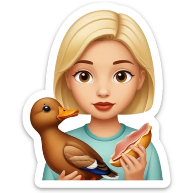 ava eating duck sticker